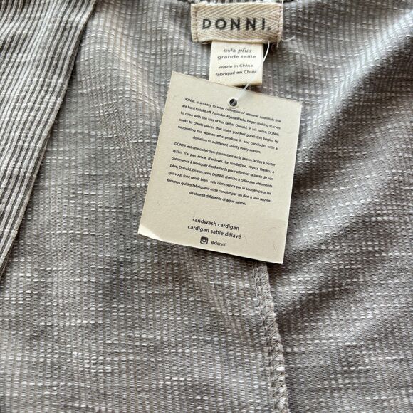 Anthropologie Donni Sandwash Grey Ribbed Cardigan NWT Size OSFA Plus - Picture 11 of 12